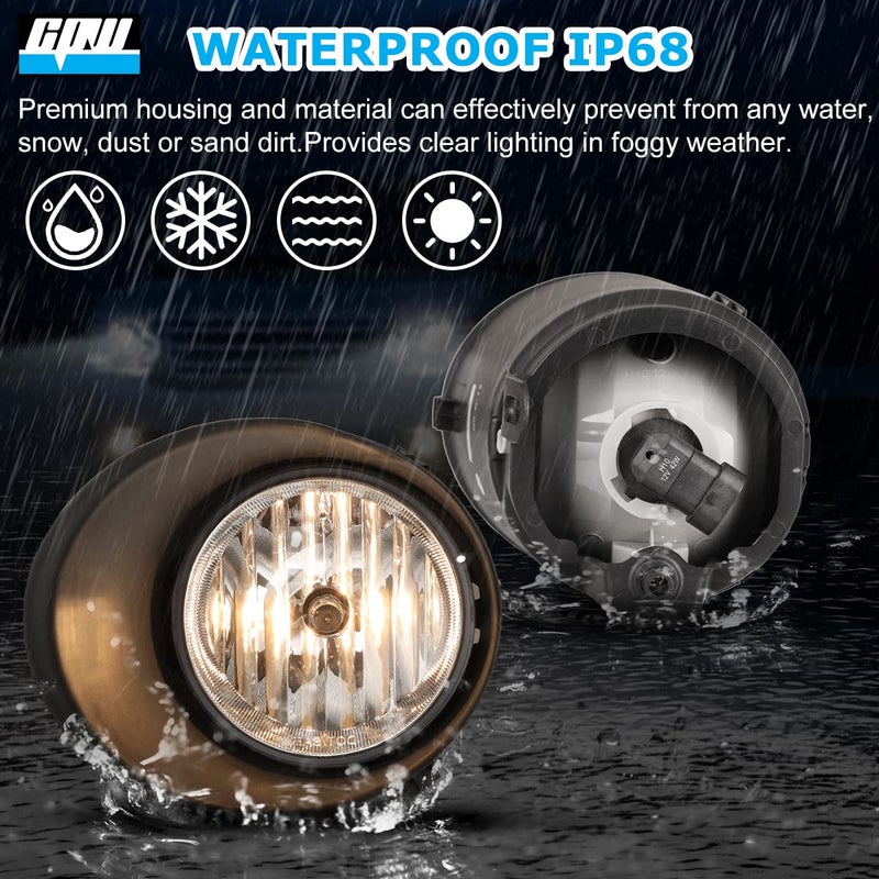 CPW Fog Lights Compatible with [2007 2008 2009 2010 2011 2012 2013 Toyota Tundra] Driving Fog Lights Pair + Wiring + Switch Kit Clear Lens - Image 4